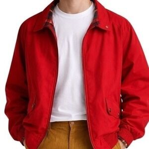 VTG Par Four Red Golf Harrington Jacket XL Tall Plaid Lined 90s Windbreaker